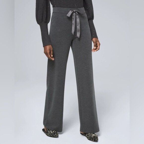 White House Black Market Pants - White House Black Market The Wide-Leg Pull-On Pants Satin Drawstring Size small